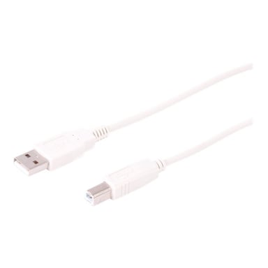 Uniformatic 1.8m USB 2.0 A-B câble USB 1,8 m USB A USB B Blanc - Câbles USB (1,8 m, USB A, USB B, 2.0, Male connector/Male connector, Blanc)