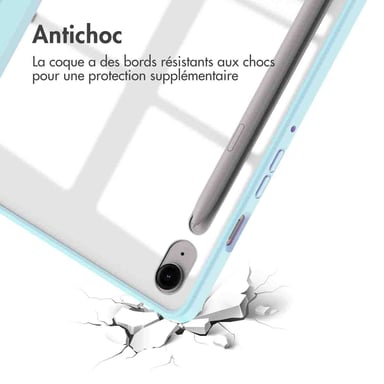 imoshion Coque tablette rigide Trifold pour Samsung Galaxy Tab S9 11.0 pouces / Tab S10 FE / S9 FE 10.9 pouces - Bleu clair