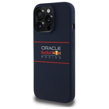 Custodia Red Bull per iPhone 14 Pro 6.1'' Custodia rigida in silicone blu navy Logo MagSafe orizzontale