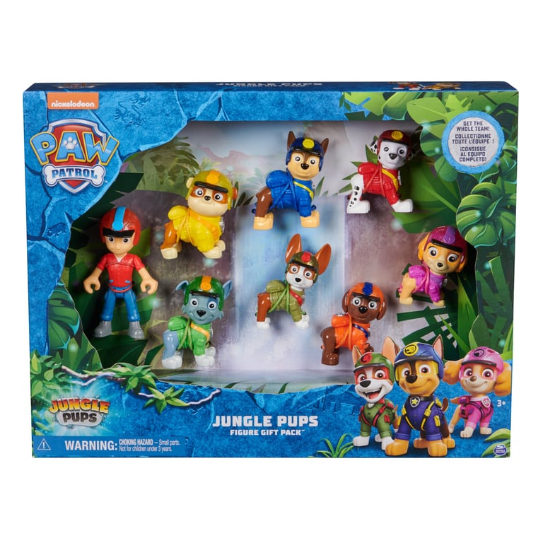 PAW Patrol - Pat Patrouille - Multipack 8 Figurines Jungle Pups - Figurine Pat Patrouille À Collectionner - Thème Jungle Pat Patrouille - Pat Patrouille Jouet - Voiture pour Enfant 3 Ans et + - Neuf