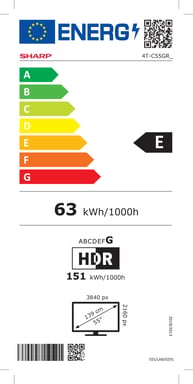 Sharp 55GR8265E 139,7 cm (55'') 4K Ultra HD Smart TV Wifi Noir