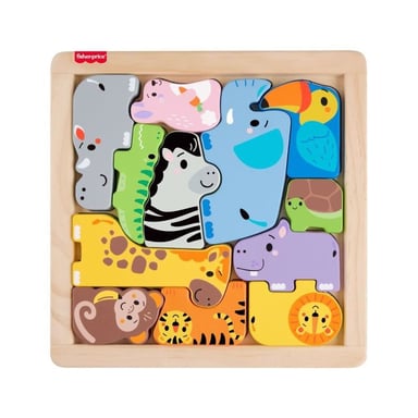 Fisher-Price - Puzzle de madera de animales - Clasificador de formas con 13 piezas - Fisher-Price - JFG10