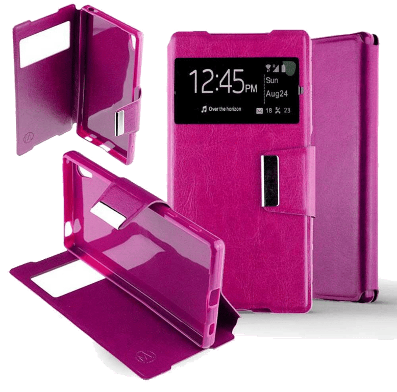Etui Folio compatible Rose Fushia Sony Xperia Z5