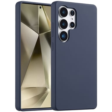 Accezz Coque Liquid Silicone pour Samsung Galaxy S25 Ultra - Bleu foncé