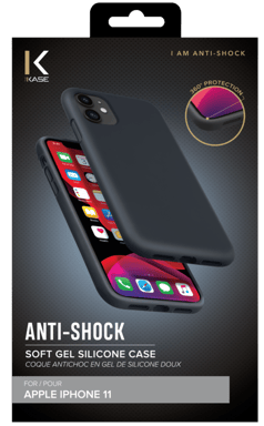 Guscio in morbido silicone gel antiurto per Apple iPhone 11, nero satinato