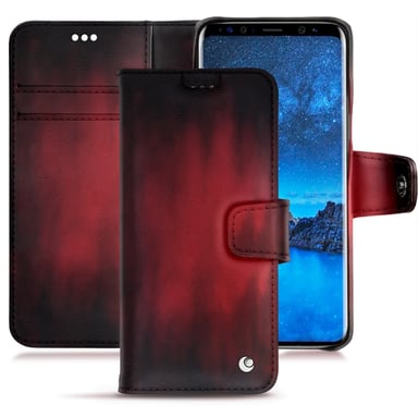 Housse cuir Samsung Galaxy S9 -  - Rouge - Cuir patine