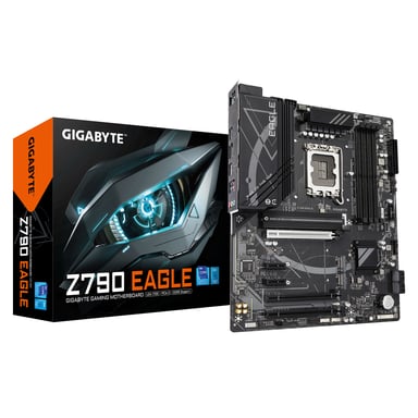 GIGABYTE Z790 EAGLE Carte mère - Prend en charge les processeurs Intel Core de 14e génération, VRM 12+1+1 phases, jusqu'à 7600MHz DDR5 (OC), 3xPCIe 4.0 M.2, 2,5GbE LAN, USB 3.2 Gen 2