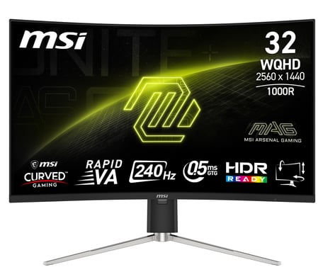 MSI MAG 325CQRXF E2 Display per PC a schermo piatto da 80 cm (31,5'') 2560 x 1440 pixel Wide Quad HD LED Nero