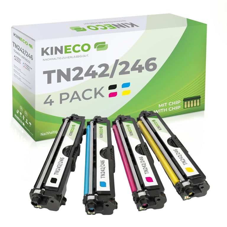 Pack de 4 Cartouches de Toner Compatible avec TN242 TN246 HC Noir, Cyan, Magenta, Jaune DCP-9020 CDW HL-3140 CW HL-3150 CDN CDW HL-3170 CDW MFC-9130 CW MFC-9140 CDN MFC-9330 CDW - Neuf
