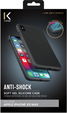 Guscio in silicone gel antiurto per Apple iPhone XS Max, nero satinato