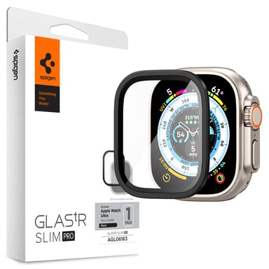 Spigen AGL06163 accessoire intelligent à porter sur soi Protecteur d'écran Noir Métal, Verre trempé