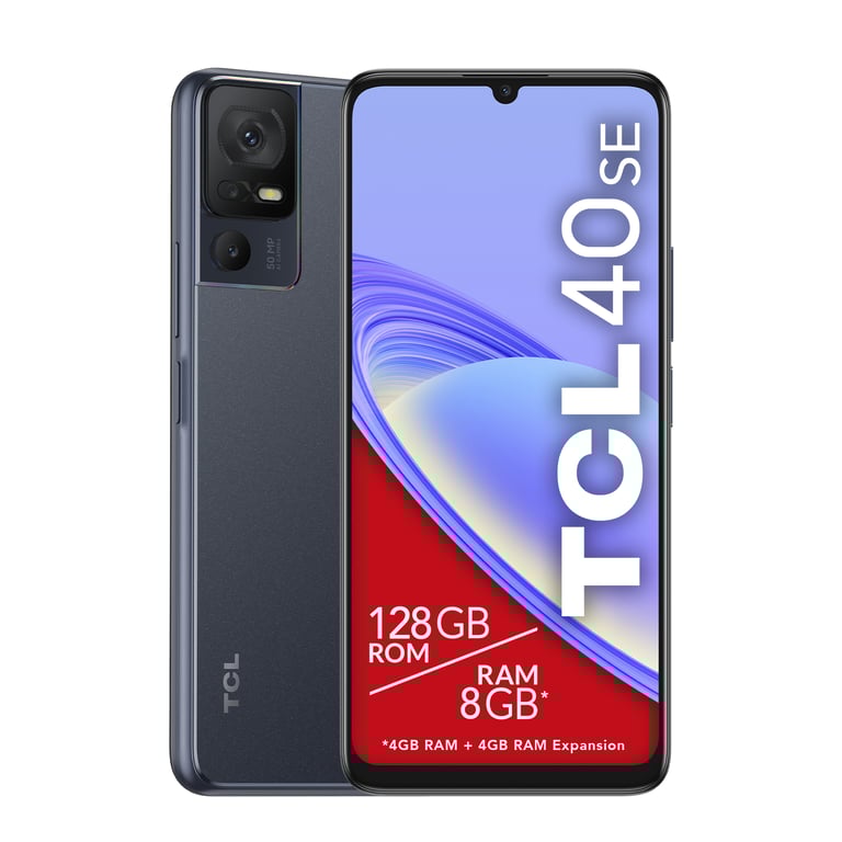 TCL 40 SE (4G) 128 Go, Gris, Débloqué - Neuf