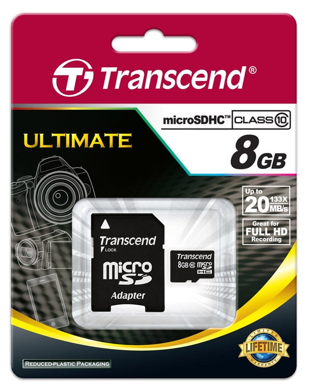 Transcend TS8GUSDHC10 mémoire flash 8 Go MicroSDHC NAND Classe 10 Neuf - vue 2
