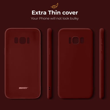 Moozy Minimalist Series Coque en silicone pour Samsung S8, Vin Rouge – Finition mate fine et souple en TPU