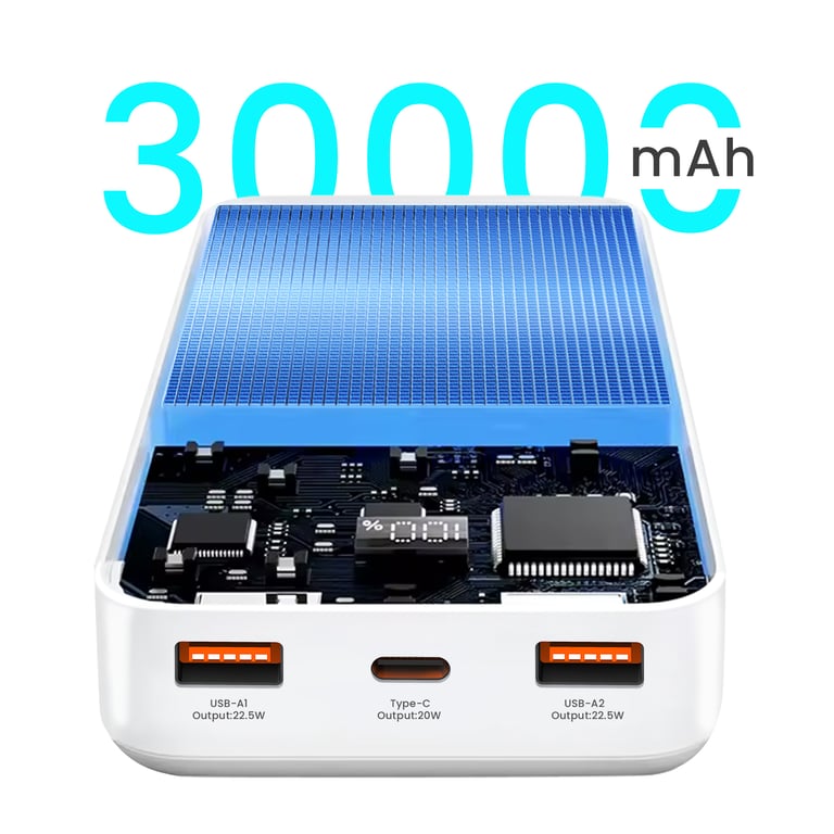 Batterie Externe 30000mAh USB C et 2xUSB Écran LCD Bwoo Neuf - vue 3