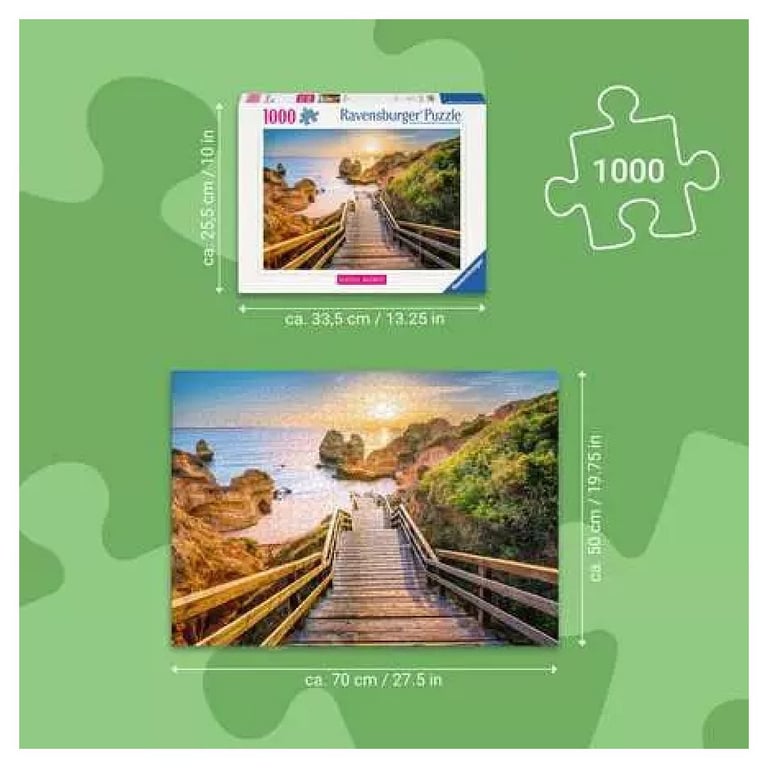 Puzzle 1000 pièces : Escalier vers la plage de Camilo Algarve Ravensburger France - vue 4
