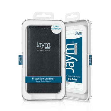 JAYM - Funda Folio Negra para Xiaomi Redmi Note 10 5G - Cierre magnético - Función Cinema Stand - Almacenamiento de tarjetas incluido