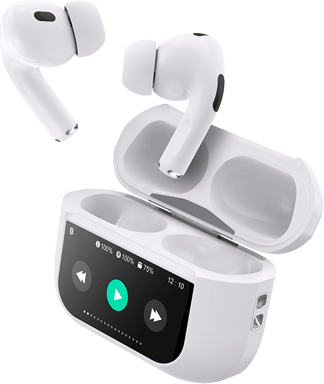 Ecouteurs Play Touch True Wireless ANC Ecran tactile Intra-auriculaire Blanc + Garantie à vie Force Play