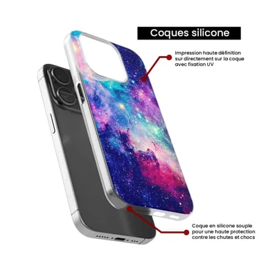 Funda de silicona - Compatible con Samsung Galaxy S24 Ultra - diseño galaxie bleue