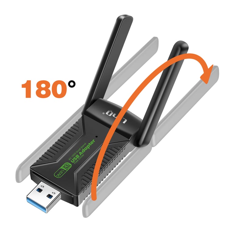 Carte Réseau Clé USB WiFi 1300Mbps et Bluetooth 5.4 Double Bande Neuf - vue 3