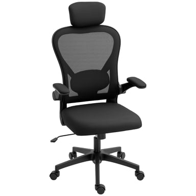 Roline Chaise de Bureau Ergonomique Maille Soutien Lombaire Noir