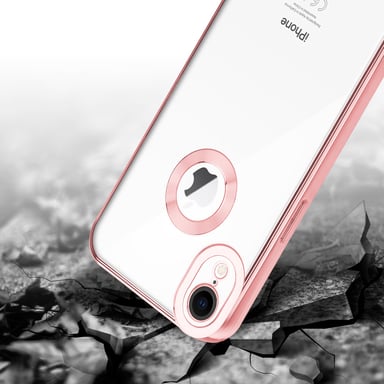 Coque pour Apple iPhone XR en Transparent - Rose Housse de protection Étui en silicone TPU flexible avec application Chrome