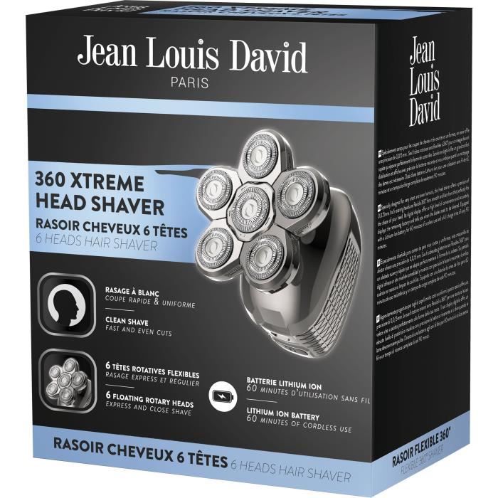 Rasoir cheveux JEAN LOUIS DAVID JLD 360 XTREME HEAD SHAVER 6 têtes rotatives Autonomie 60 min - vue 3