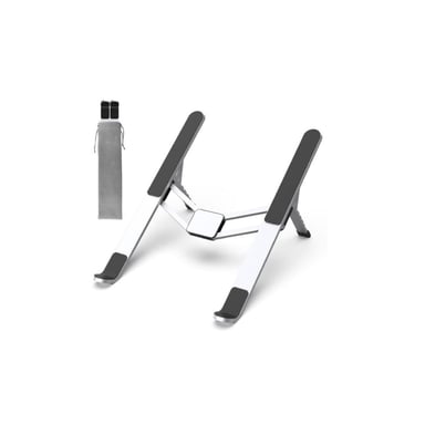 Support PC pliable en aluminium jusqu'à 15.6'', avec système d'accroche à ressort, housse de transport incluse