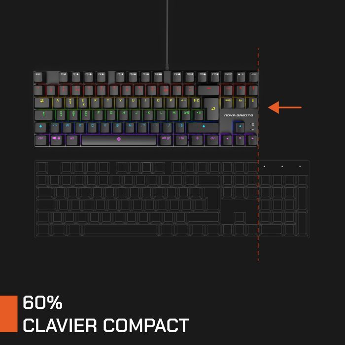 Clavier mécanique TKL RGB Gaming Nova NG306117 Sculptor - vue 2