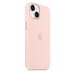 Coque en silicone avec MagSafe pour iPhone 14 Rose craie