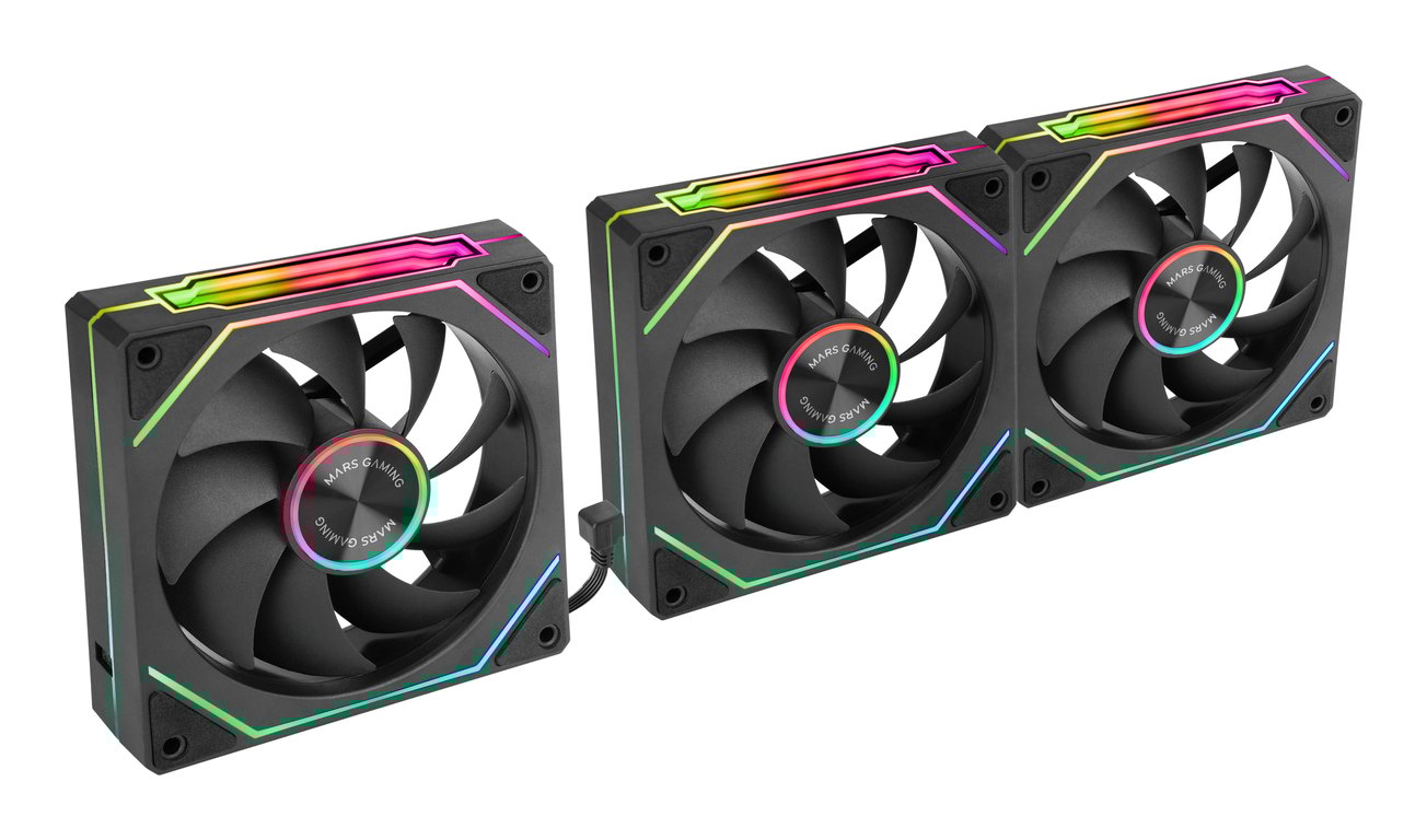 Ventilador suplementario Mars Gaming MF LINKFINITYKIT2 120mm 1800RPM con ARGB Linkfinity y conexión magnética - vue 4