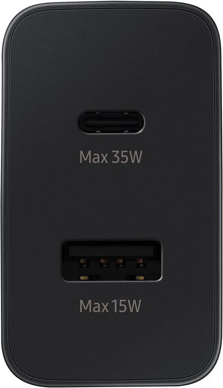 Double Chargeur maison USB A+C PD 50W (15+35W) Power Delivery Noir Samsung