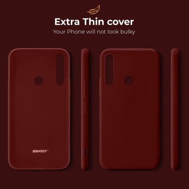 Carcasa de silicona Moozy Minimalist Series para Huawei P Smart Z y Honor 9X, vino tinto - Acabado mate fino y flexible en TPU