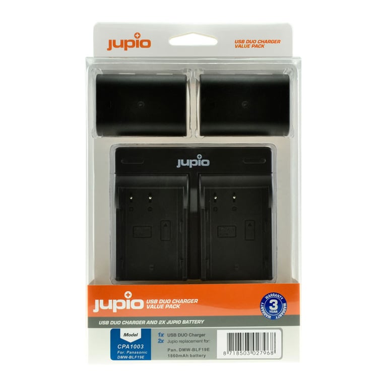 JUPIO Chargeur de batterie double BLF19 compatible avec GH5 Neuf