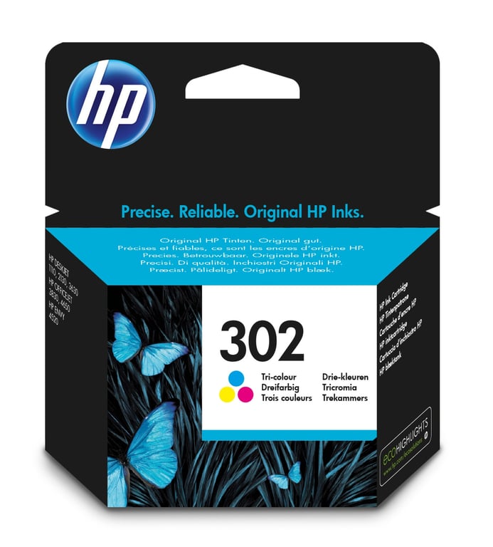 HP 302 Original Cyan, Magenta, Jaune