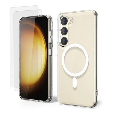 EVETANE Coque Samsung Galaxy S23 Plus Magnétique Compatible Magsafe + 2 Vitres Protection Ecran