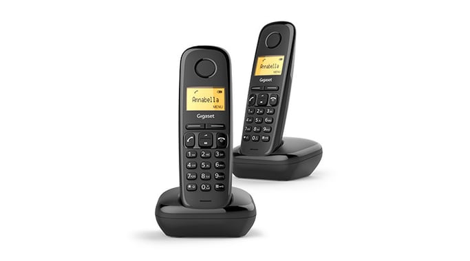 Gigaset A170 Duo Téléphone fixe sans fil DECT/GAP Noir Téléphone DECT Identification de l'appelant - Neuf
