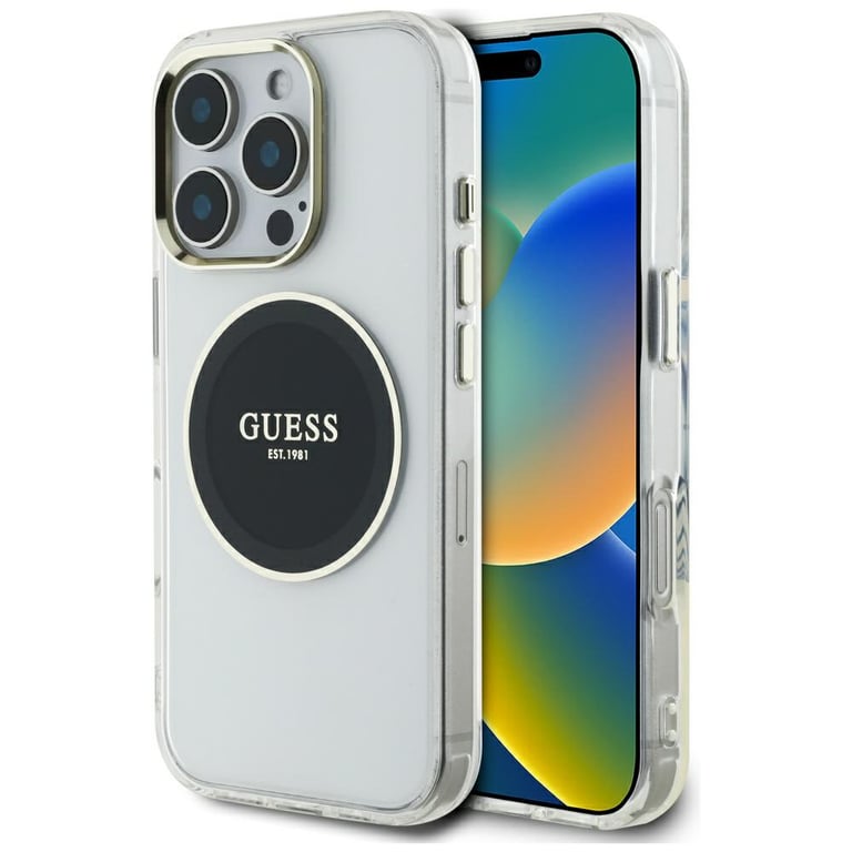 Coque Guess IML Metal Colored Circle Classic Logo MagSafe pour iPhone 16 Pro Max - vue 2