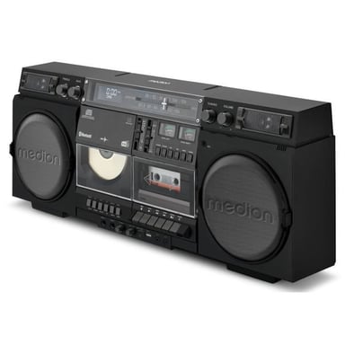Ghetto Blaster - MEDION - Vintage - DAB+ - CD/Cassette/USB/MP3 - 2x10W RMS - Negro
