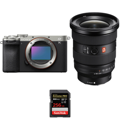 Appareil photo hybride Sony A7C II Silver + FE 16-35mm f/2.8 GM II + 1 SanDisk 256GB Extreme PRO UHS-II + Ebook ''20 astuces pour des images qui claquent''