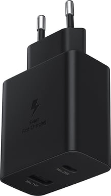 Cargador doméstico Samsung Dual USB A+C PD 50W (15+35W) Power Delivery Negro