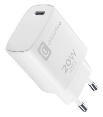 Cellularline APPLE MAINS CHARGER 20W SMALL WHITE Cargador de red USB-C de 20 W en micropack