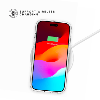 Coque hybride étincelante invisible GEN 2.0 83% de plastique recyclé pour Apple iPhone 15 Plus, Transparente