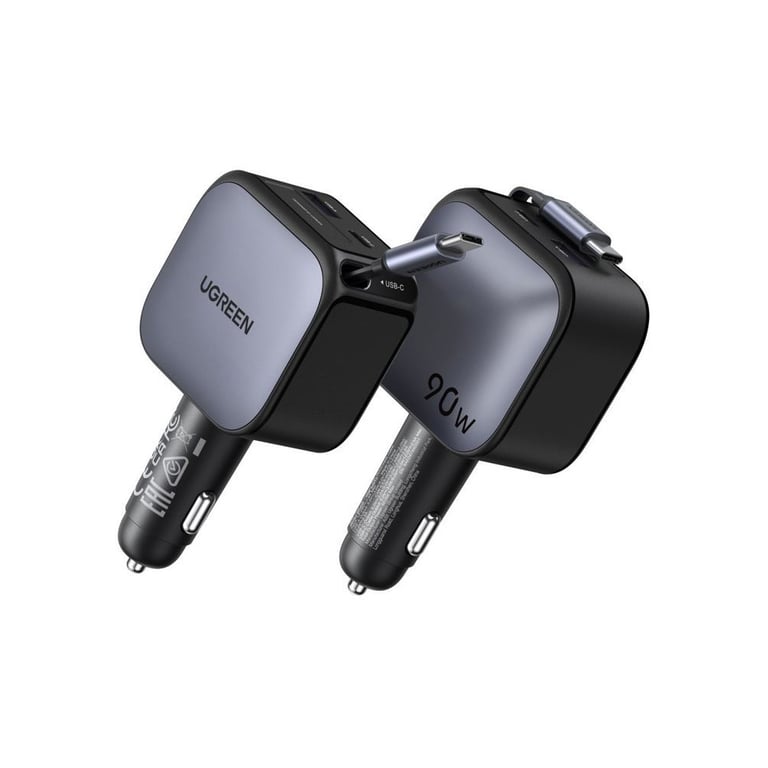 Chargeur de voiture UGREEN USB A et USB C Rétractable - vue 4