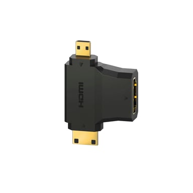 Adaptateur HDMI, fiche femel. Type A - fiche mâle Type-C (mini)/D (micro), doré
