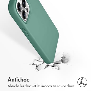 Accezz Coque Liquid Silicone pour Apple iPhone 13 Pro - Vert foncé