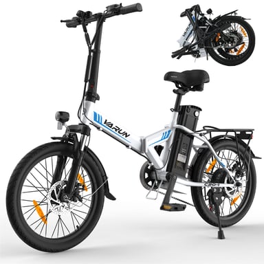 Bici elettrica pieghevole VARUN C20-1 per adulti con motore da 250 W e batteria rimovibile da 48 V 13 Ah