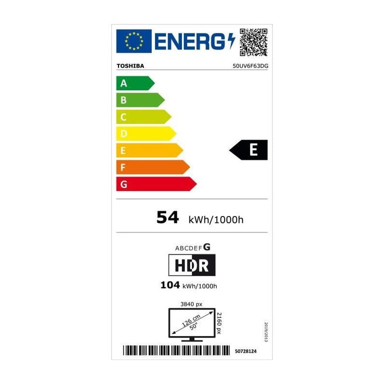 TOSHIBA 50UV6F63DG TV LED 50 126 cm 4K UHD 3840x2160 Dolby Vision Smart TV 3xHDMI - vue 2