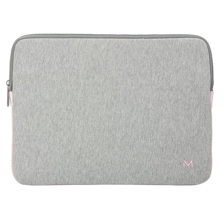 Housse à Mémoire de Forme pour Ordinateur 12.5-14, Pochette Protection  PC/Notebook/Ultrabook jusqu'à 14, Laptop Sleeve Compatible MacBook Air/Pro  13.3, Gris/Rose - Mobilis