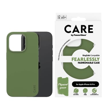 PanzerGlass CARE by ® Fashionable Case Green w. MagSafe iPhone 16 Pro funda para teléfono móvil Verde